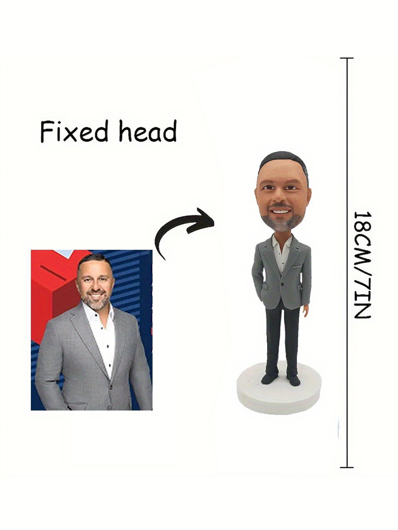 Custom Single-Person Cartoon Bobblehead Doll, Personalized Clay Figurine